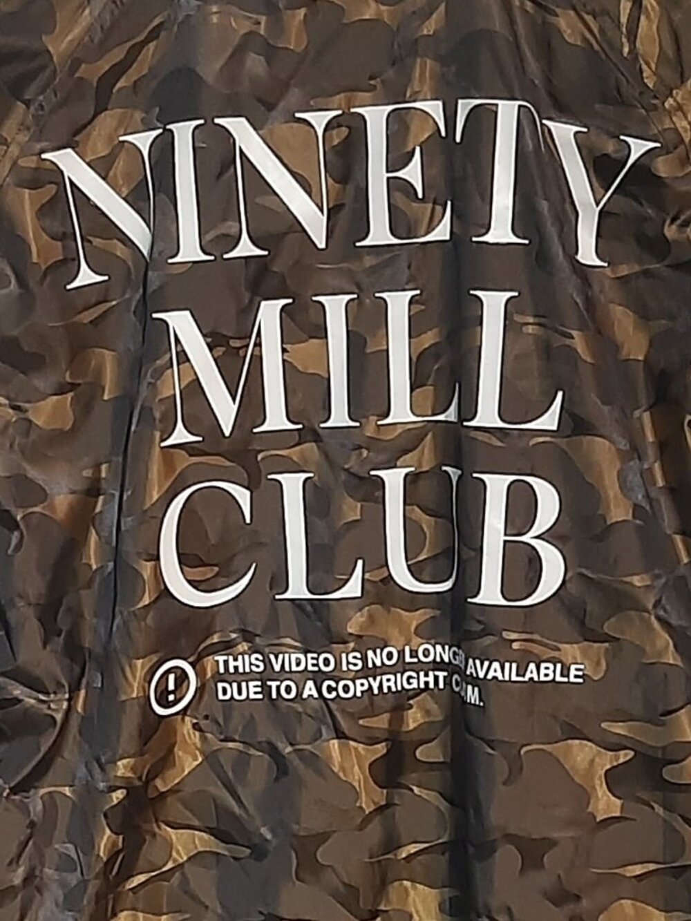 "Ninety Mill Club" PewDiePie Merch Gold Camo Jacket Men's/Unisex M